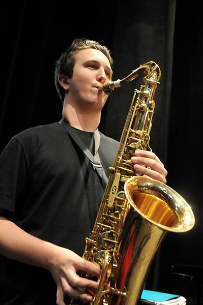 photo of a student saxophone player