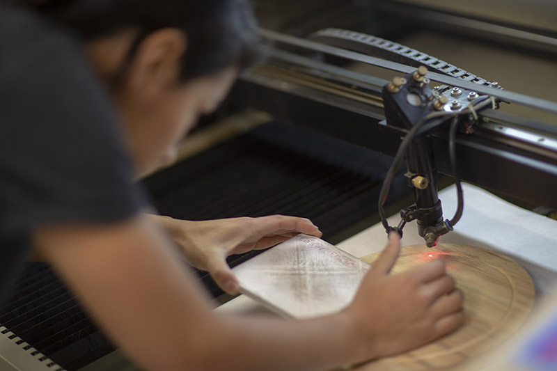 Students work at the Mountie MakerSpace