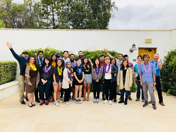 Students posing in front of Founders Hall