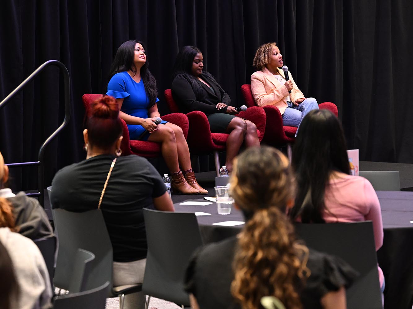 A panel takes questions from the crowd at a Women of Color in STEM event at Mt. SAC.