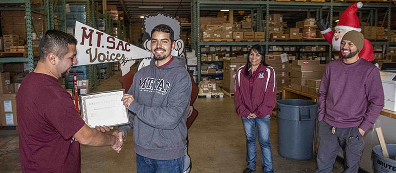 The Mt. SAC Warehouse Staff take the award for this quarter