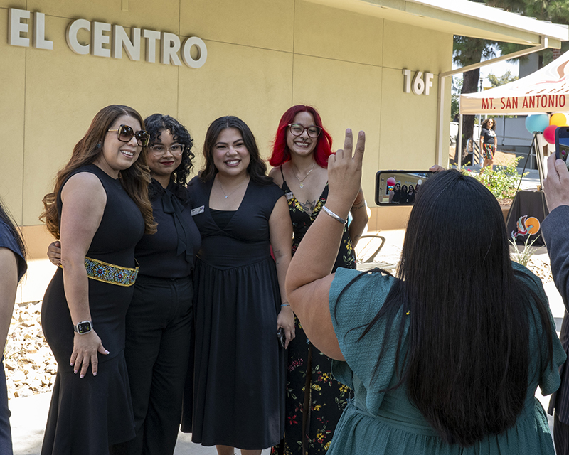 Mt. SAC President/CEO Dr. Martha Garcia and staff members pose for a photo during the grand opening of El Centro.