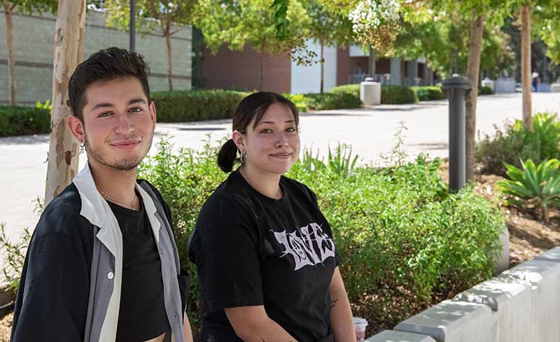 Smiling students pose for photo