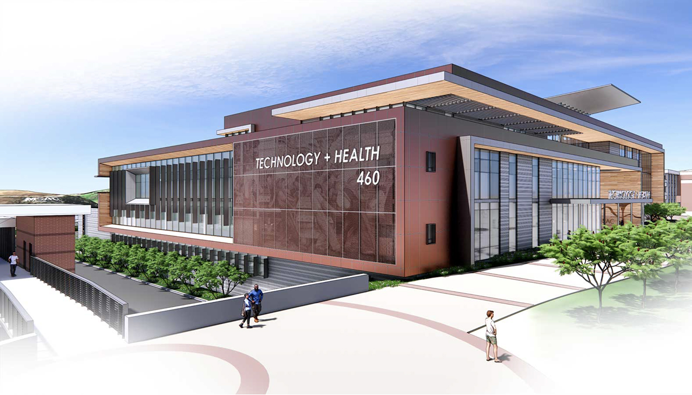 Tech and Health building, rendered image 1