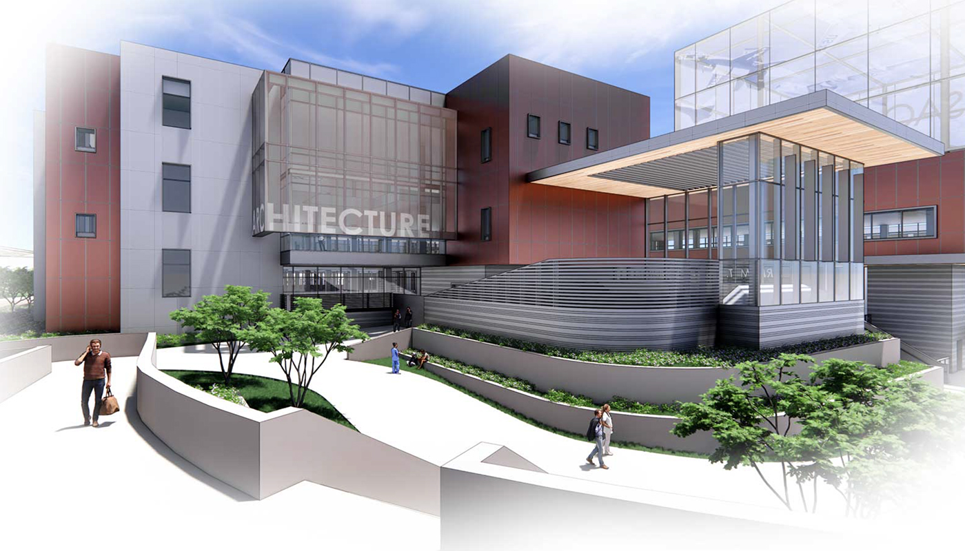 Tech and Health building, rendered image 2