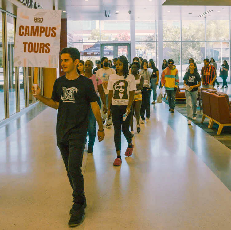 Student ambassador leads a tour