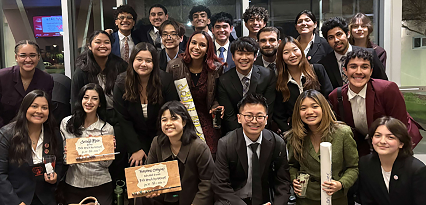 The Mt. SAC Speech & Debate Team pose for a group photo.