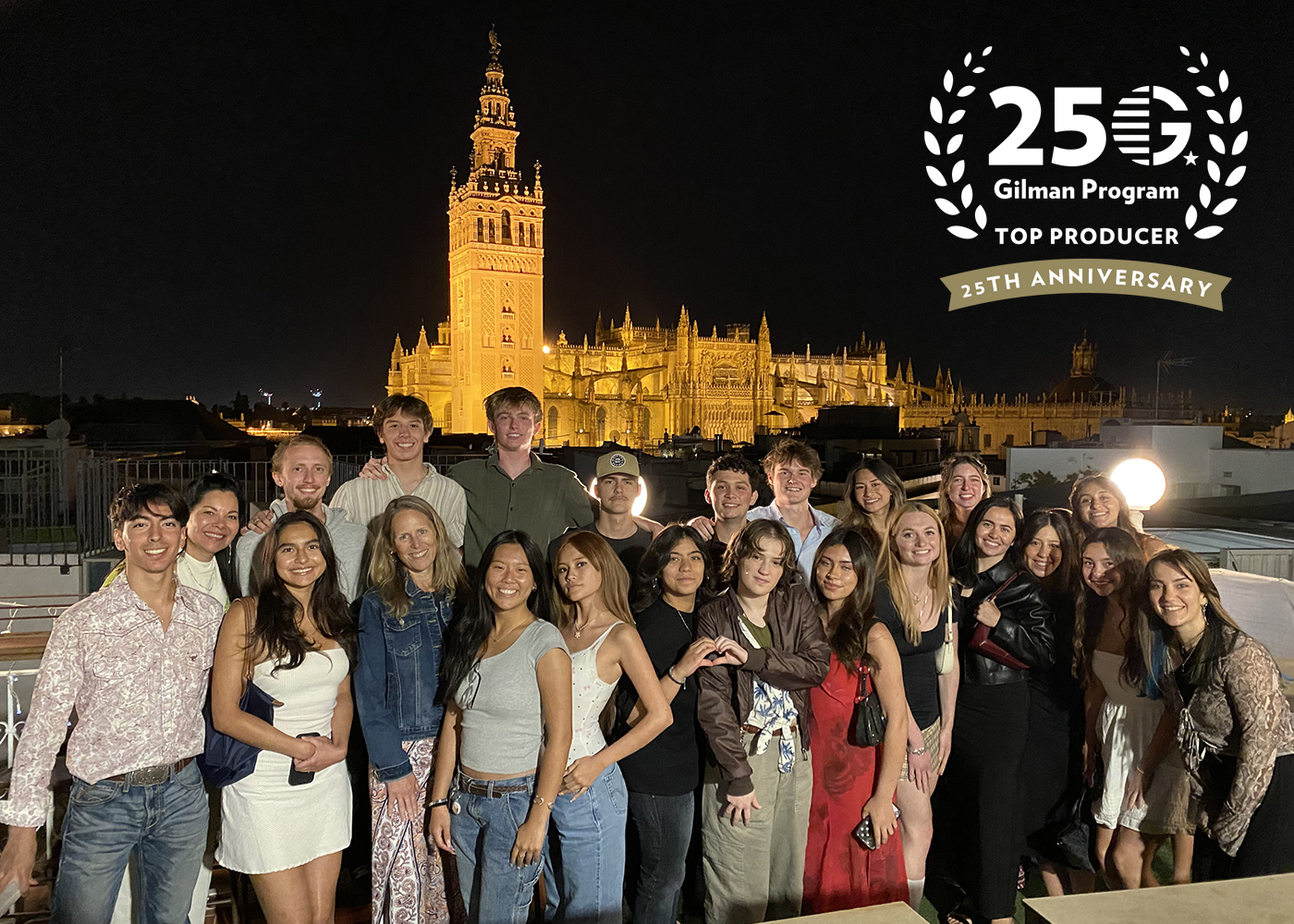 Study Abroad students pose for a photo in England.