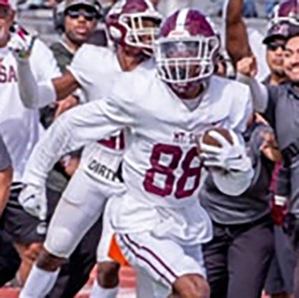 Mt. SAC football player running in a game