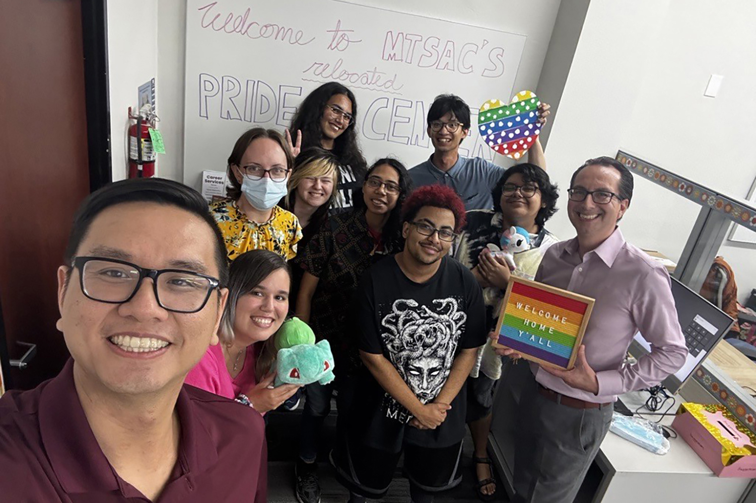 Mt. SAC's Pride Center staff and students take a group photo.