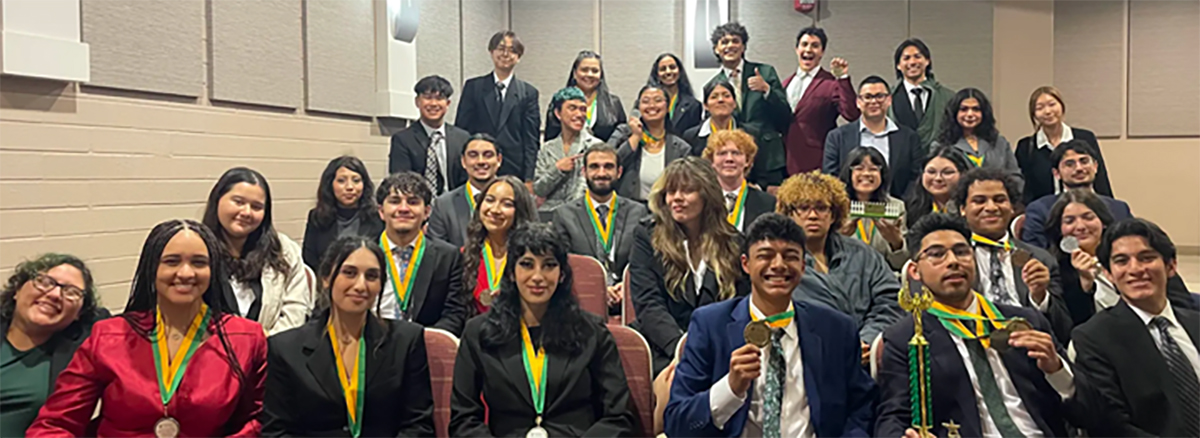 Mt. SAC Speech and Debate members celebrate their victory.