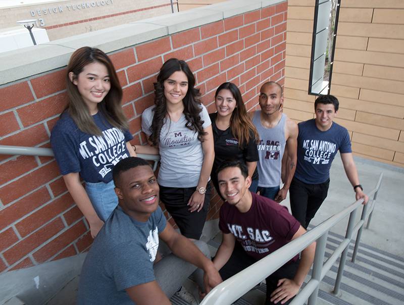 students on stairs