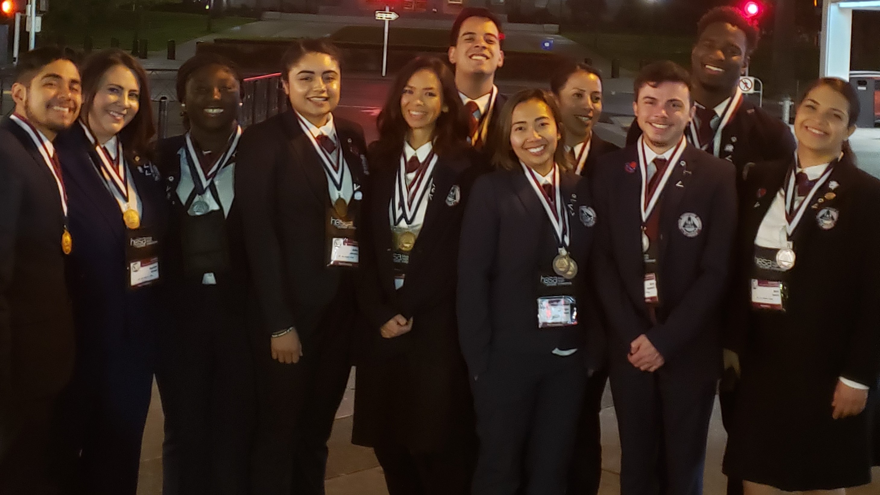 HOSA students in front of state capitol