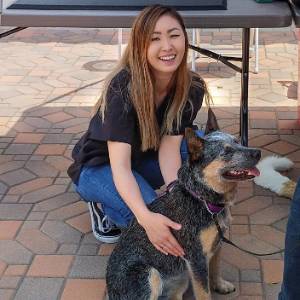 Student with dog