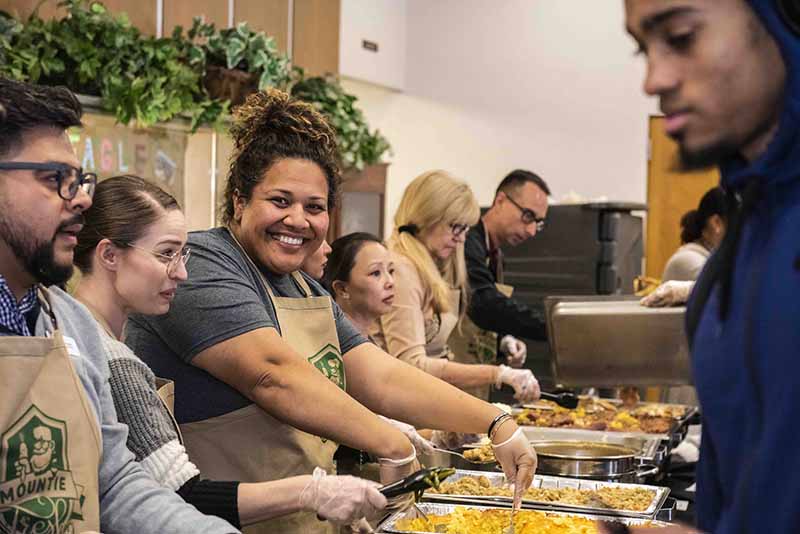 The staff enjoyed Thanksgiving Dinner