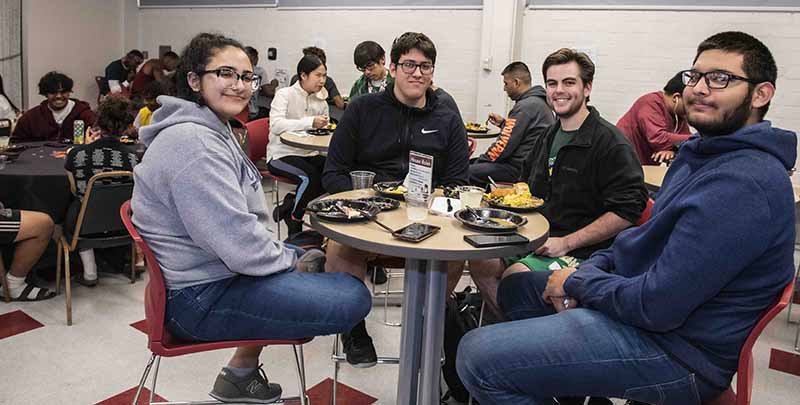 Students enjoy Thanksgiving Dinner