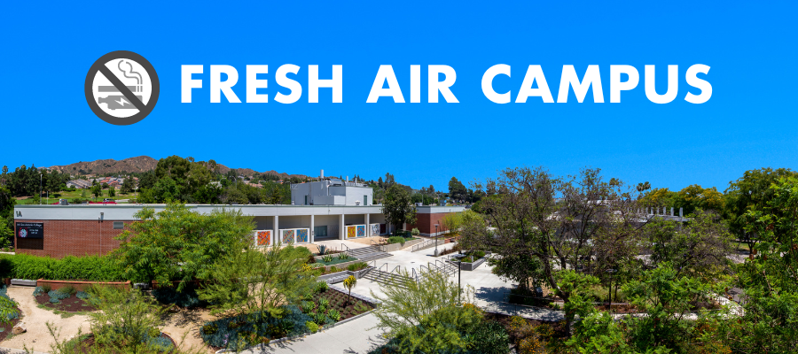 Photo of campus with the words Fresh Air Campus across top