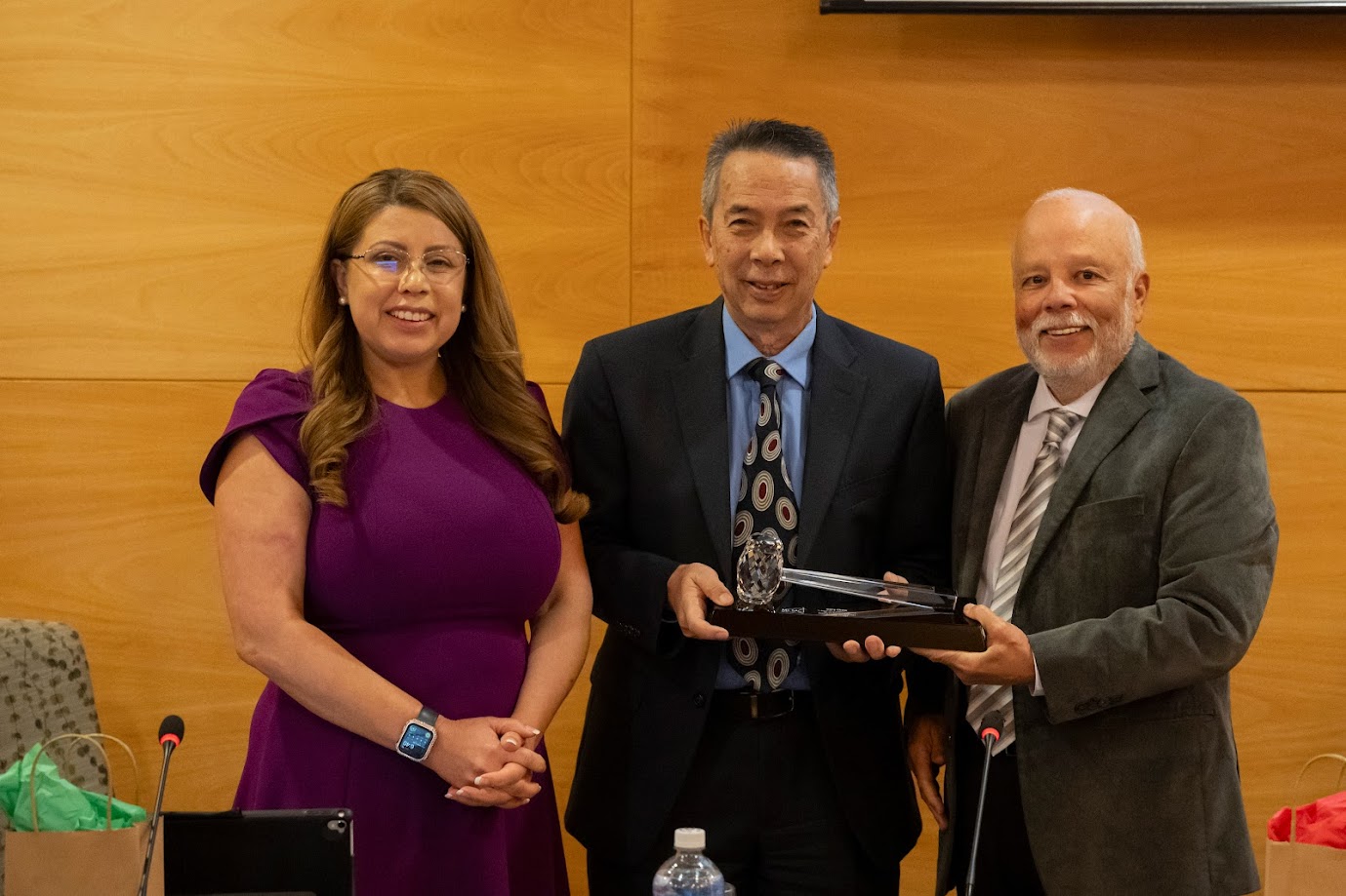 President Garcia, Trustee gary Chow and Trustee Manuel Baca