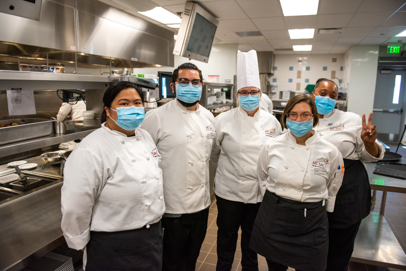 Chef Doonan (m) with students