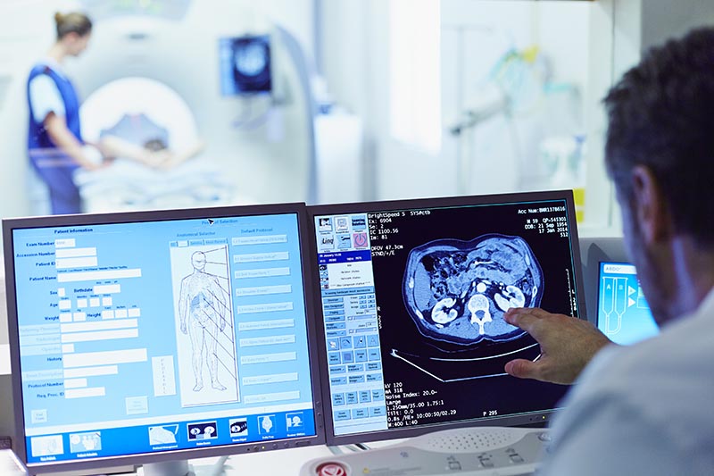 Patient getting a CT scan