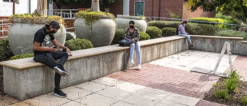 Students on their phones