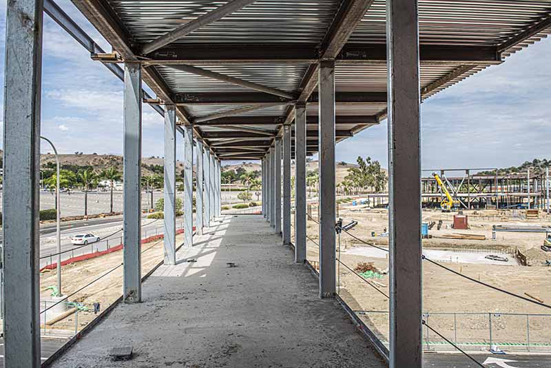 The bridge to the aquatics center under construction