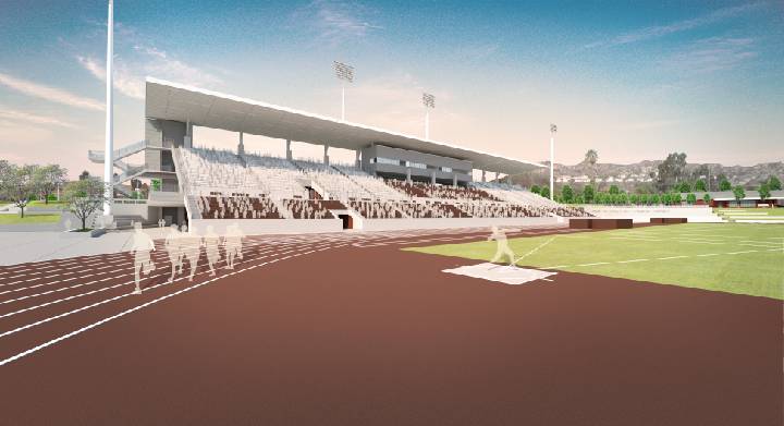 A rendering of the Mt. SAC stadium's west grandstand