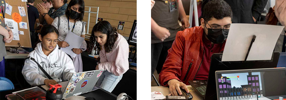 Attendees playing video games