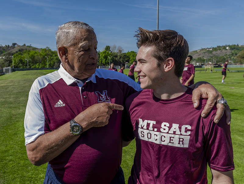 Coach Rod talk with student athlete