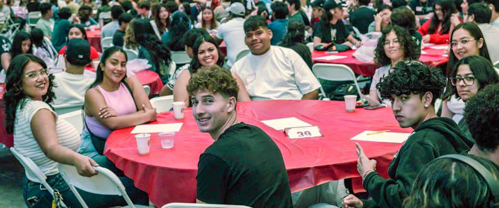 Students smile for the camera