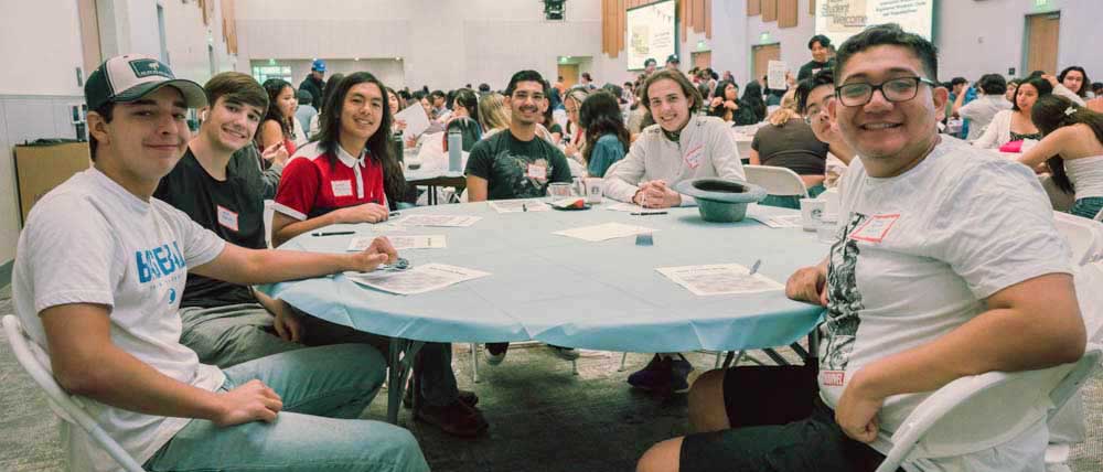 Students smile for the camera