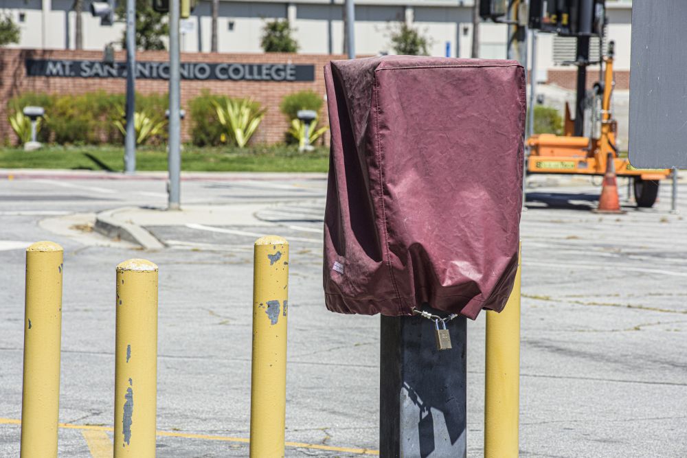 Mt. SAC empty campus  - parking machine