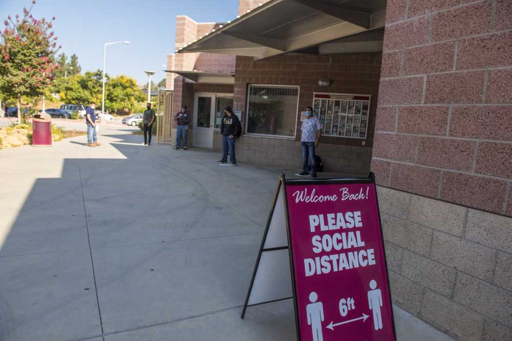 Students wait to get into HVAC class