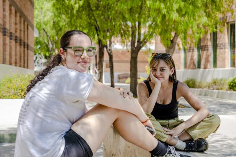 Students smile for photo