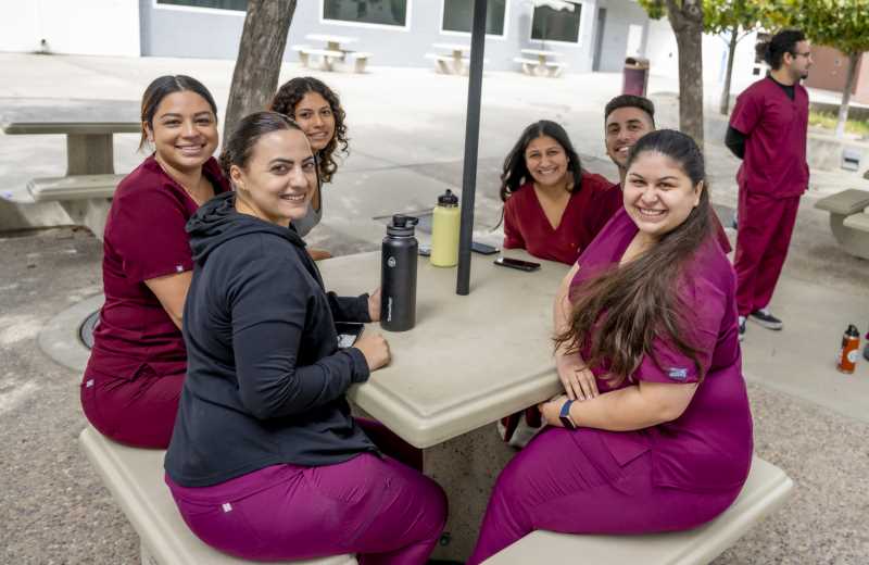 Nursing students smile for photo