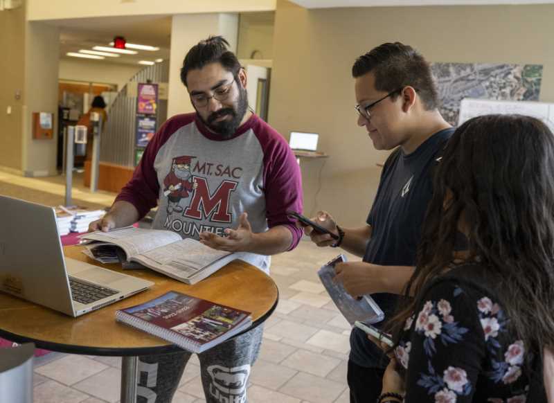 Students using the Student Services resources