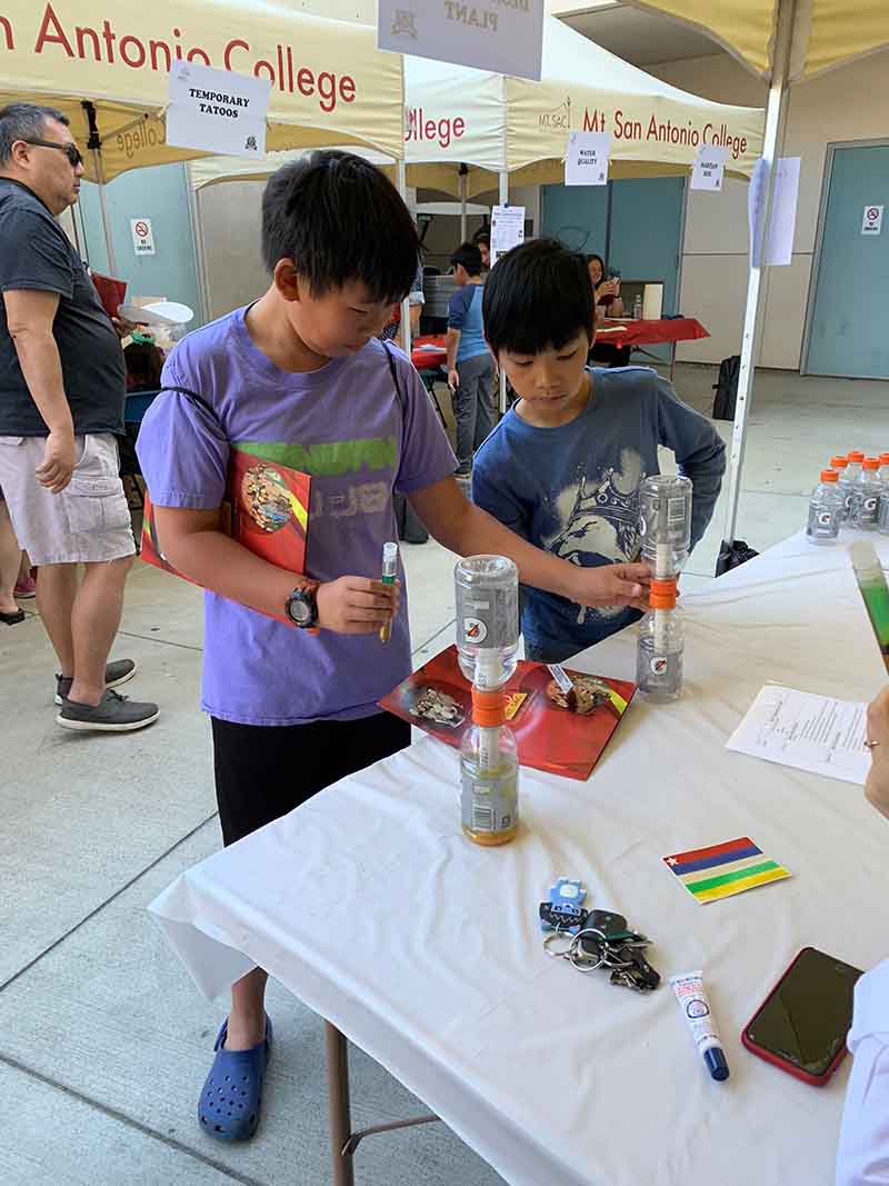 Family enjoys a science exhibit