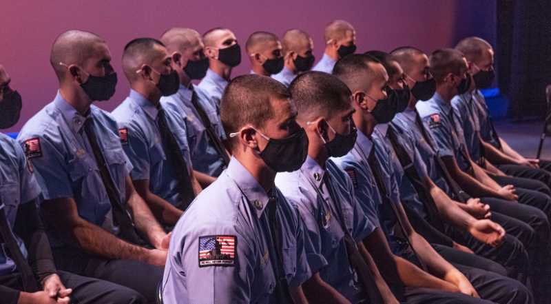 Fire Academy grads in masks