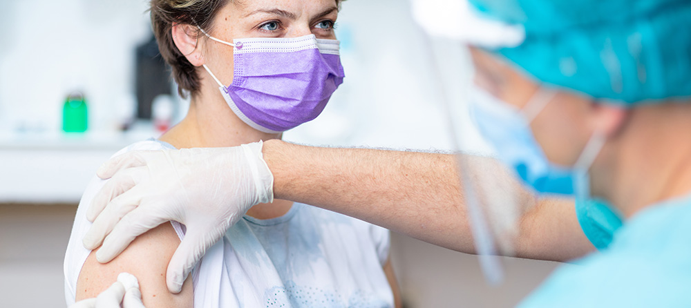 Flu shot being administered