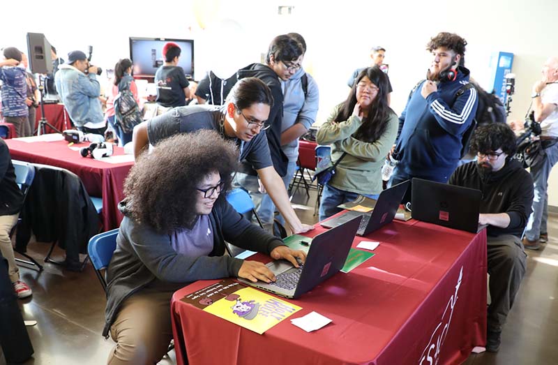 Students play video games