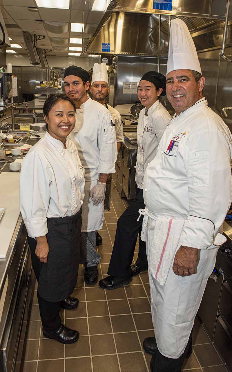 Johnny Ybarra (2nd from left) with fellow Cafe 91 crew