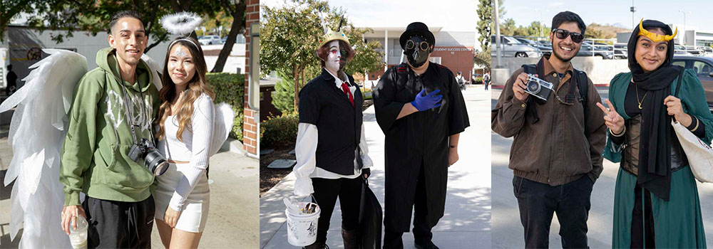 Montage of students in costume