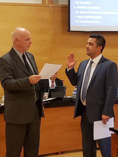 Trustee Hidalgo sworn in as president