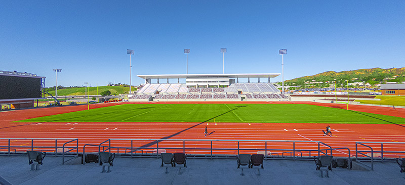 Wide angle view of the new Hilmer Lodge Stadium