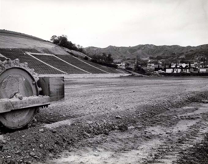 Construction of old Hilmer Lodge Stadium