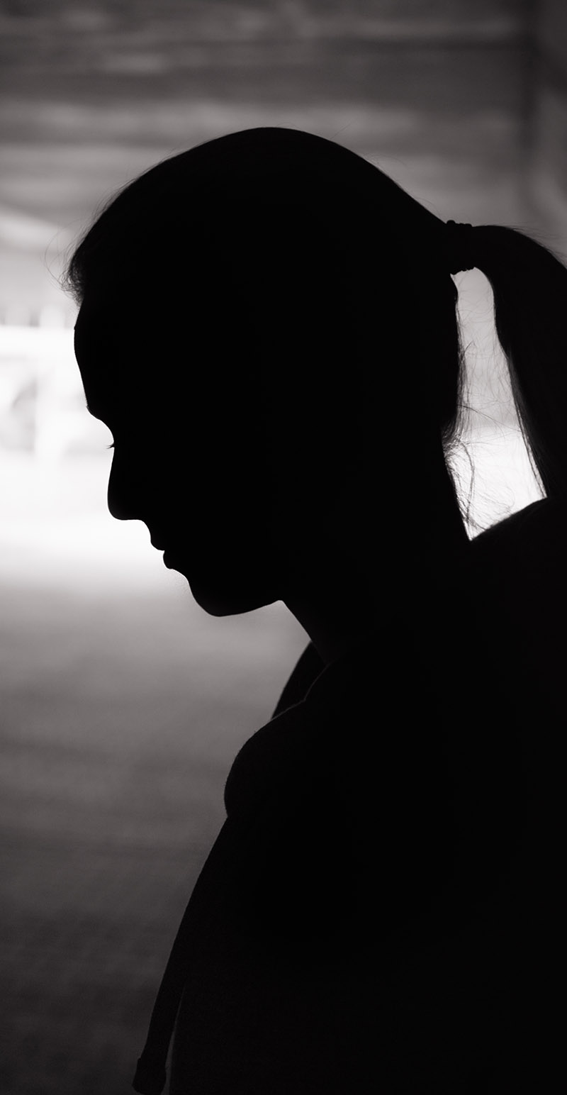 woman in tunnel