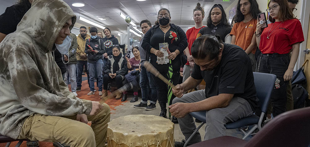 Drumming at event