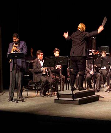 Harrison perfroms with Wind ensemble