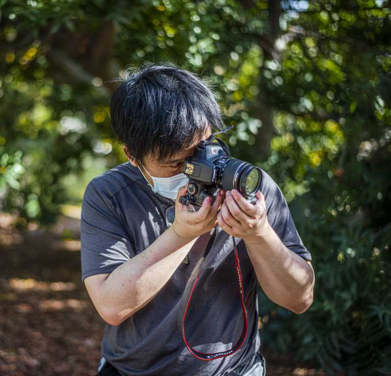 Photography Club student shoots a photo