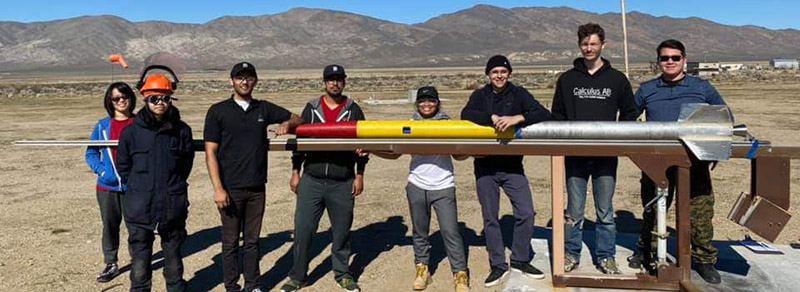 Mt. SAC Rocket Team with their experimental rocket